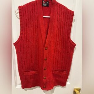 Vintage Cable Knit Red Robert Bruce Sweater Vest M